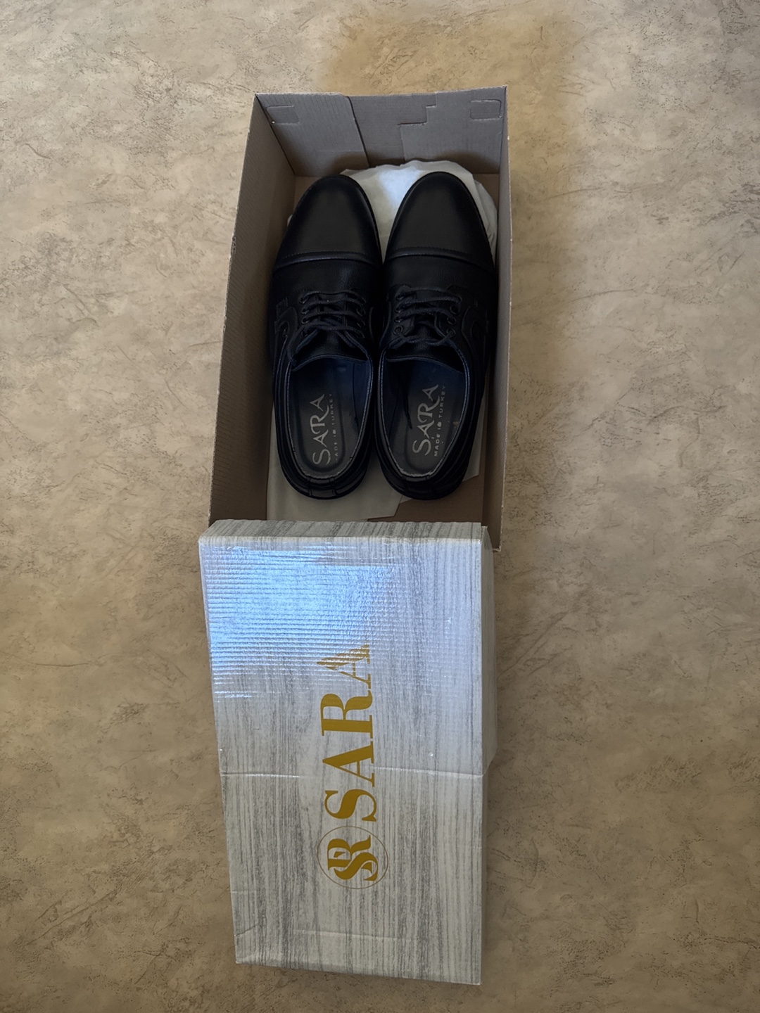 Sara Black Leather Dress Shoes - Size 37