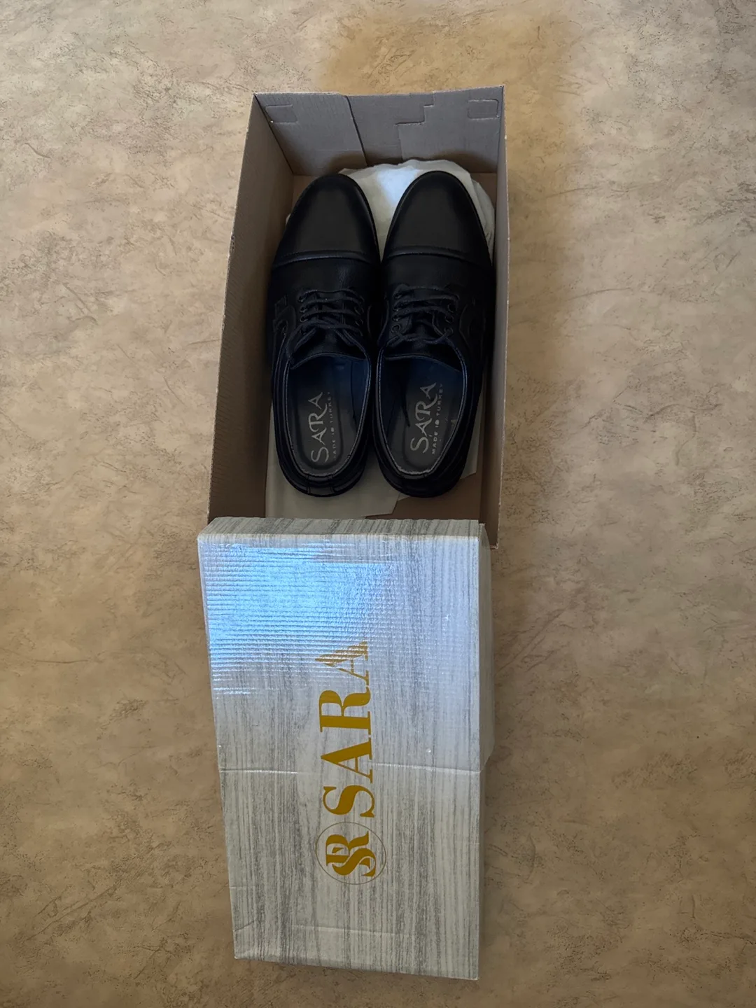 Sara Black Leather Dress Shoes - Size 37
