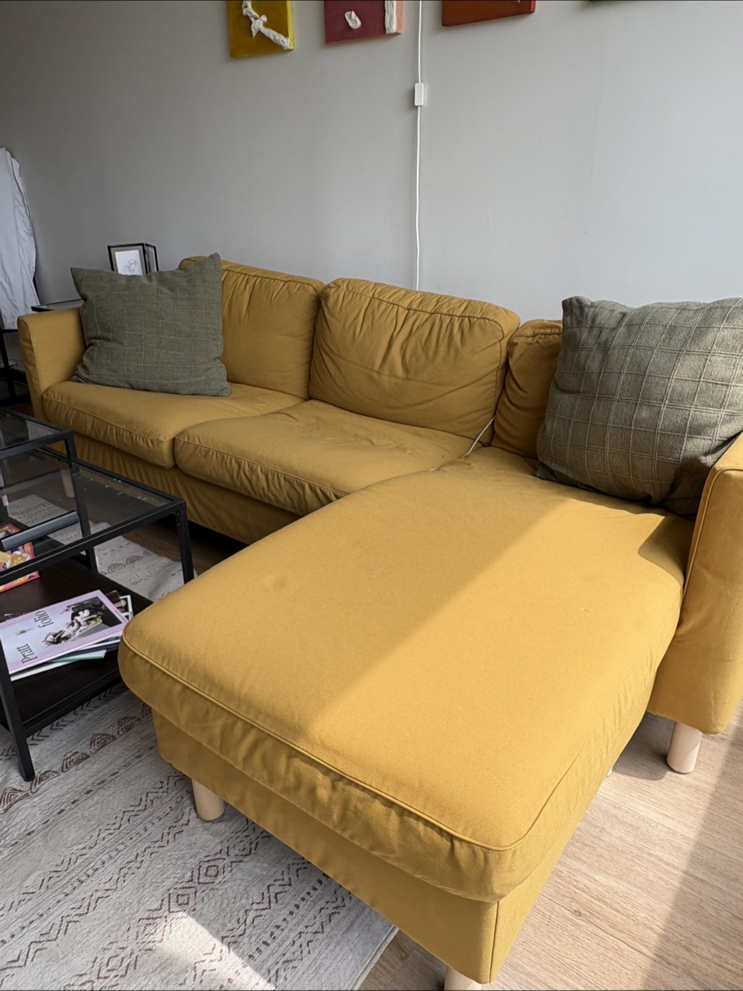 IKEA Kivik Yellow-Gold Sectional Sofa