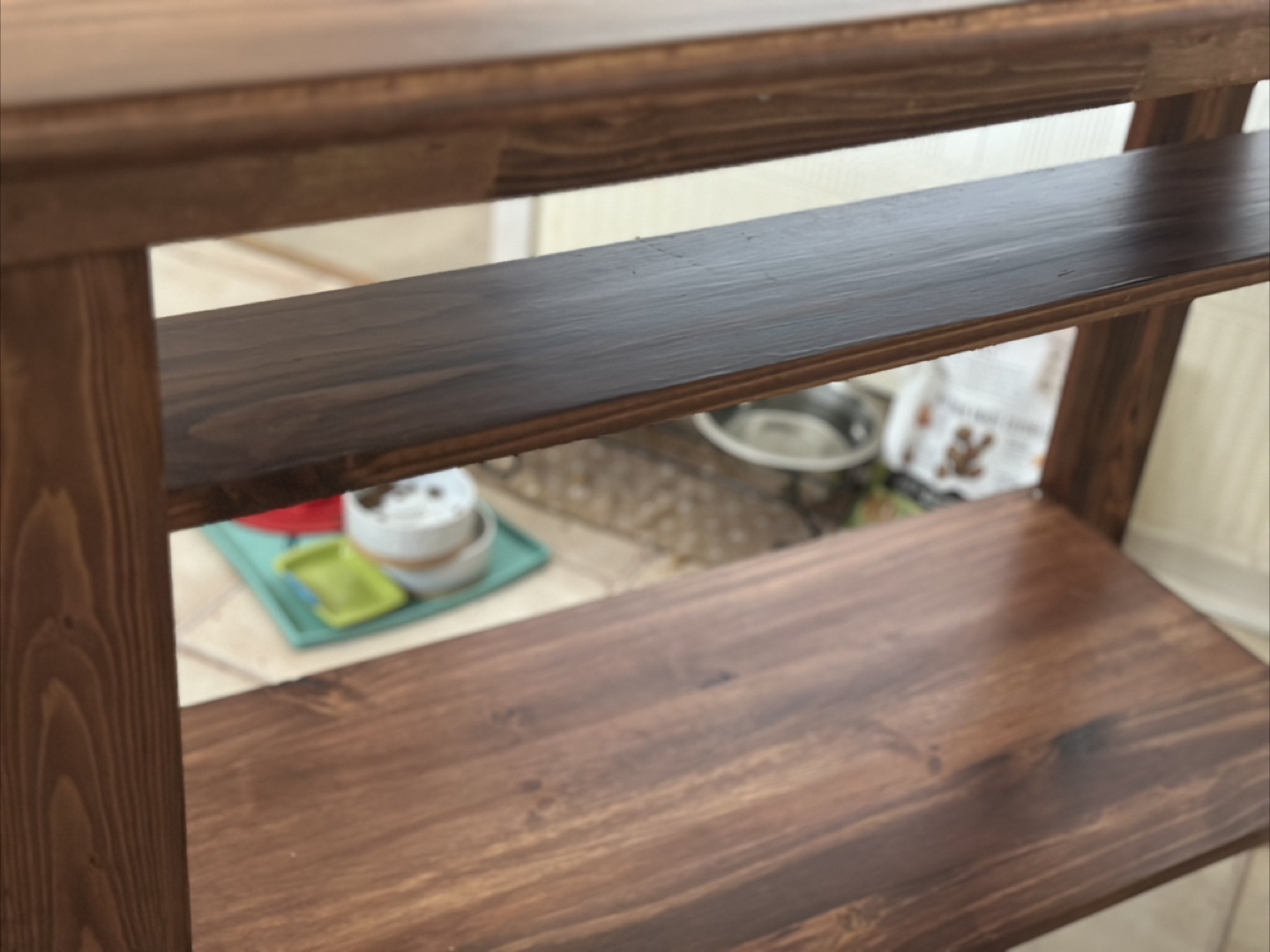 Wood Console Table with Shelves - photo 2