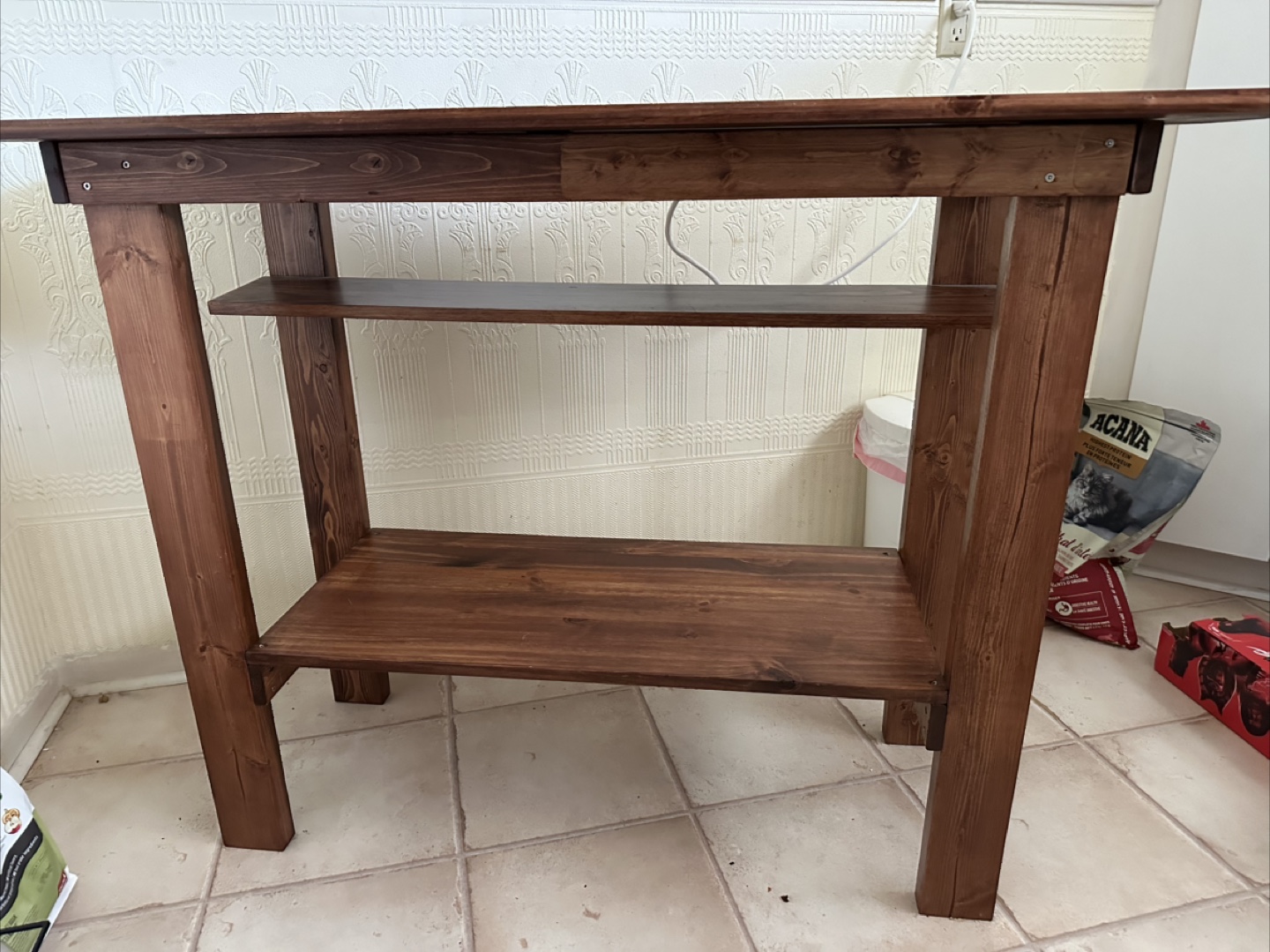Wood Console Table with Shelves - photo 5