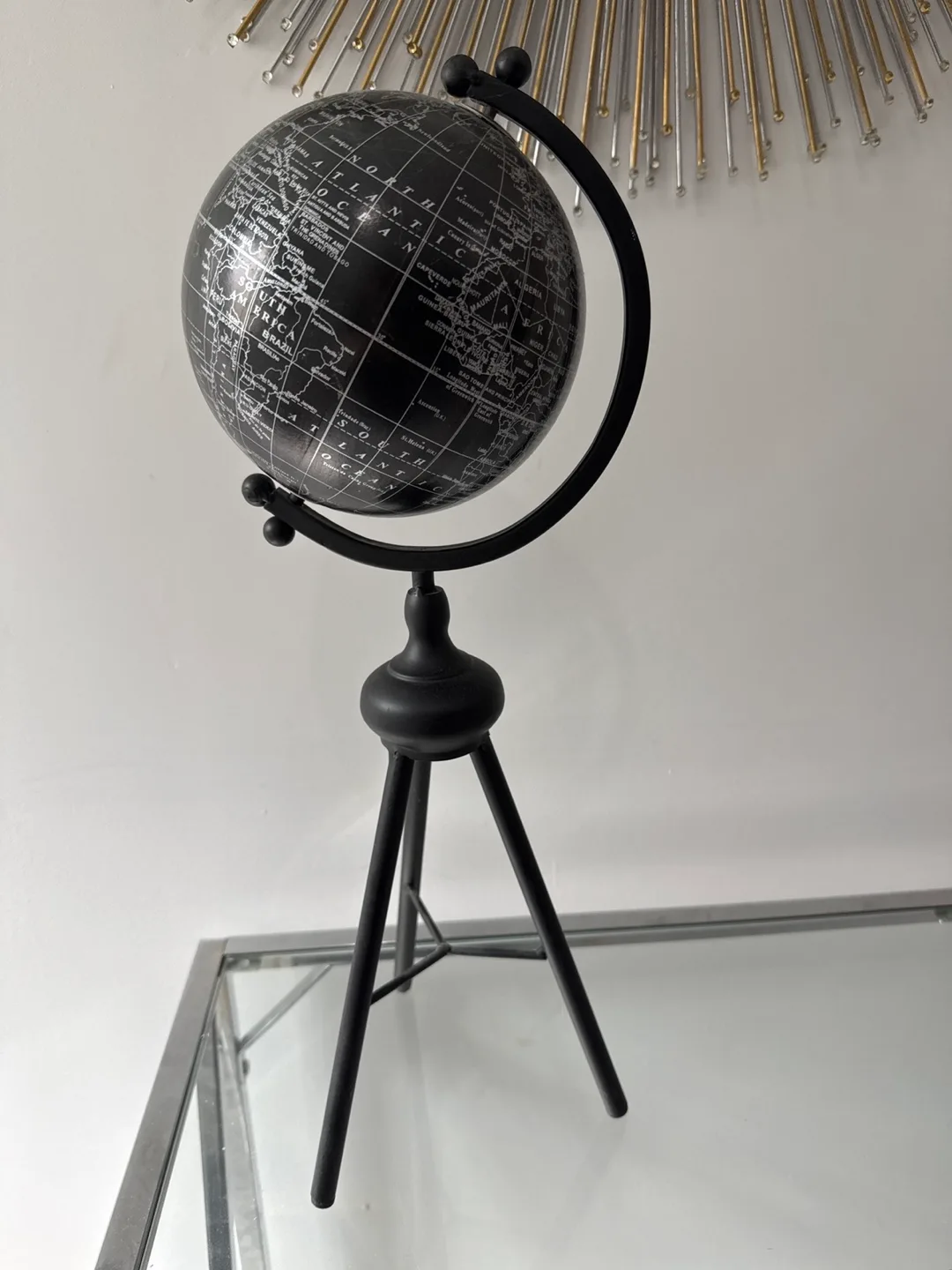 Black Decorative Globe on Stand thumbnail