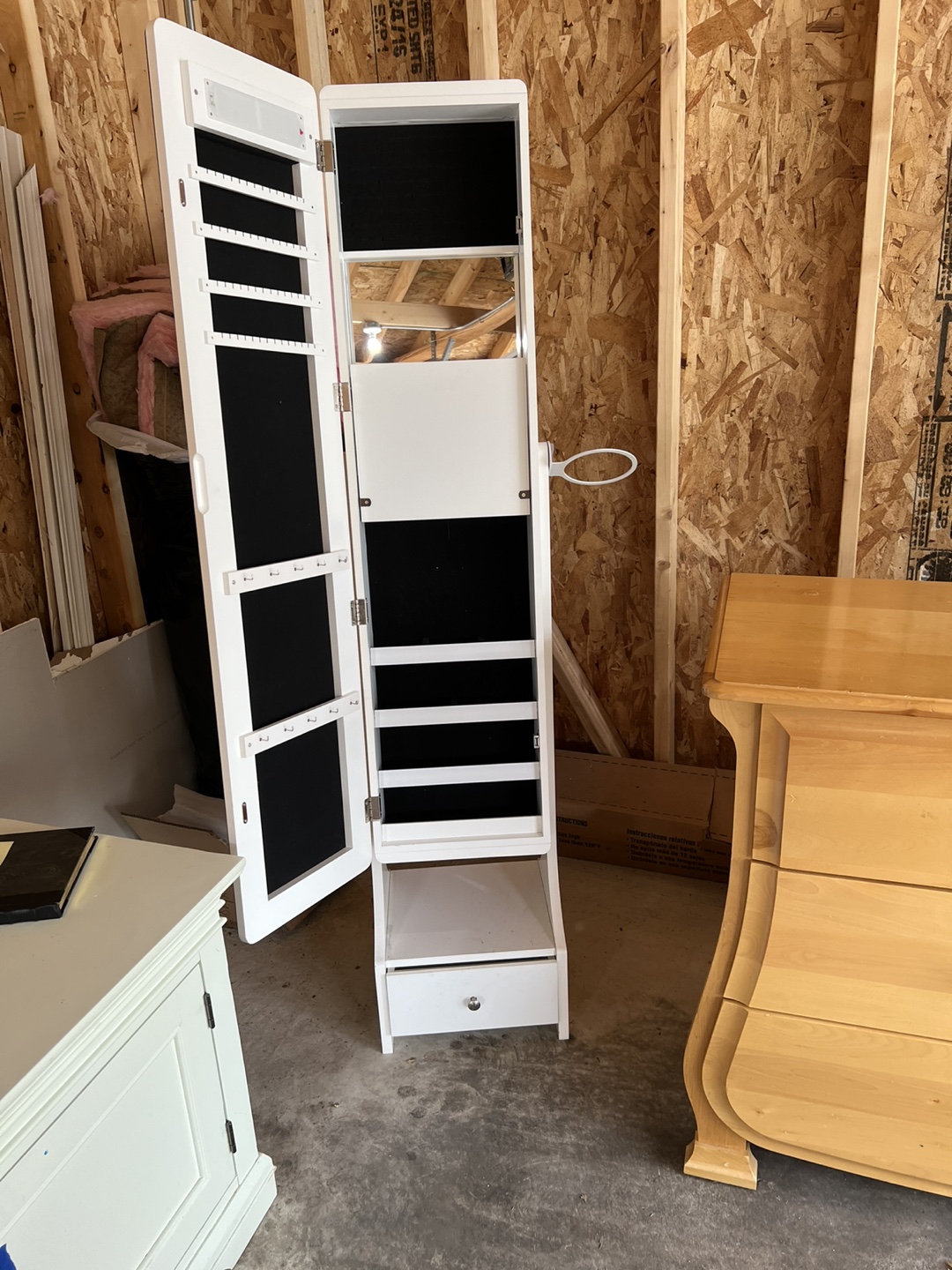 White Jewelry Armoire Mirror - photo 2