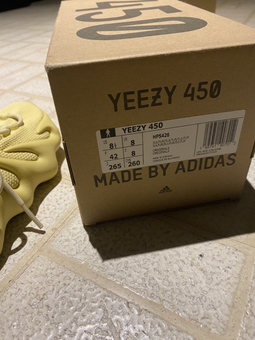 Adidas Yeezy 450 Sulfur Size 8.5 US - photo 3