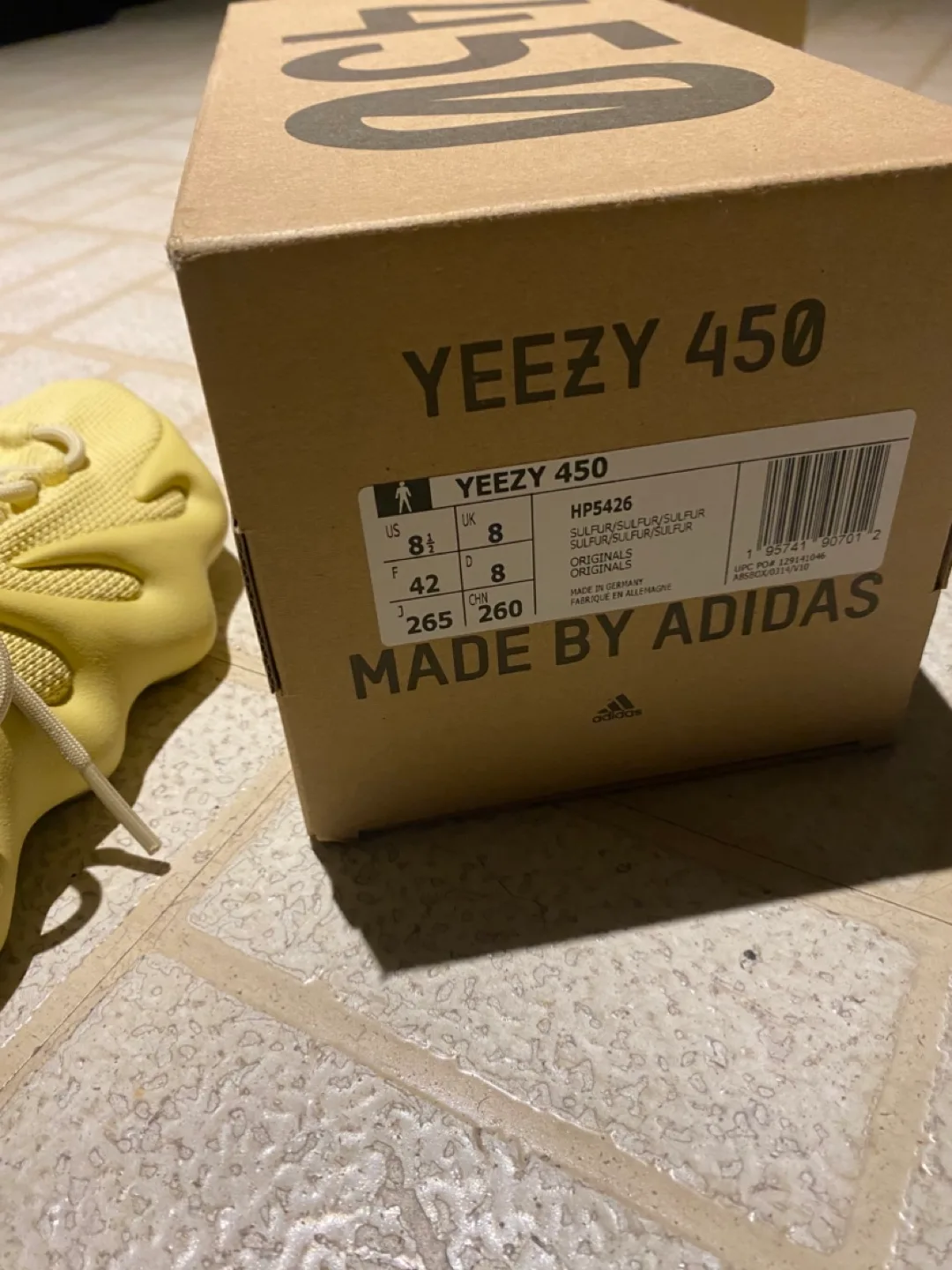 Adidas Yeezy 450 Sulfur Size 8.5 US image indicator(3)