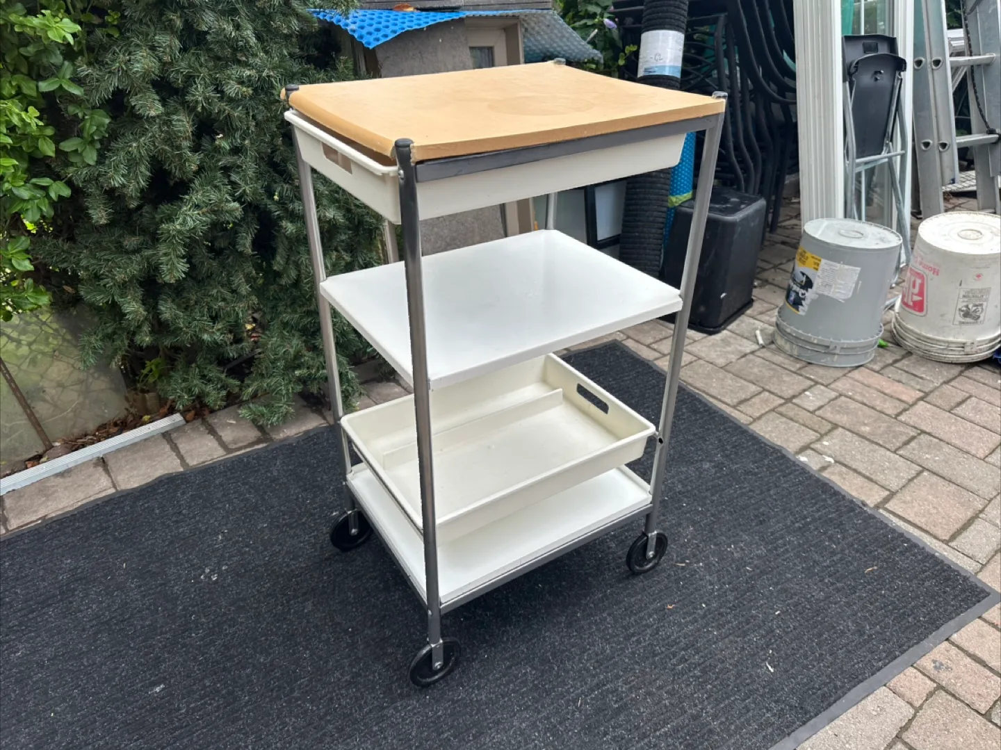 IKEA Kitchen Cart - Stainless Steel & Birch thumbnail