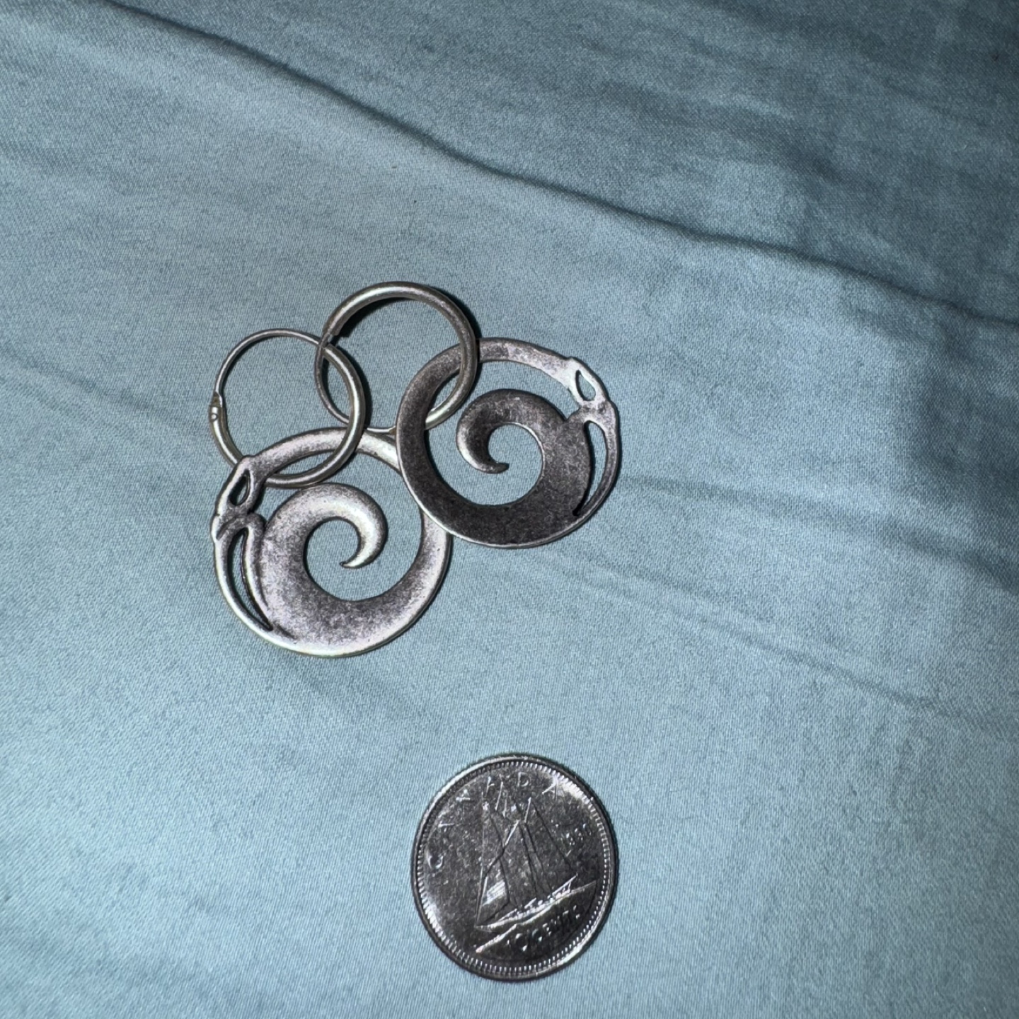 925 stg silver Māori manaia earrings - photo 3
