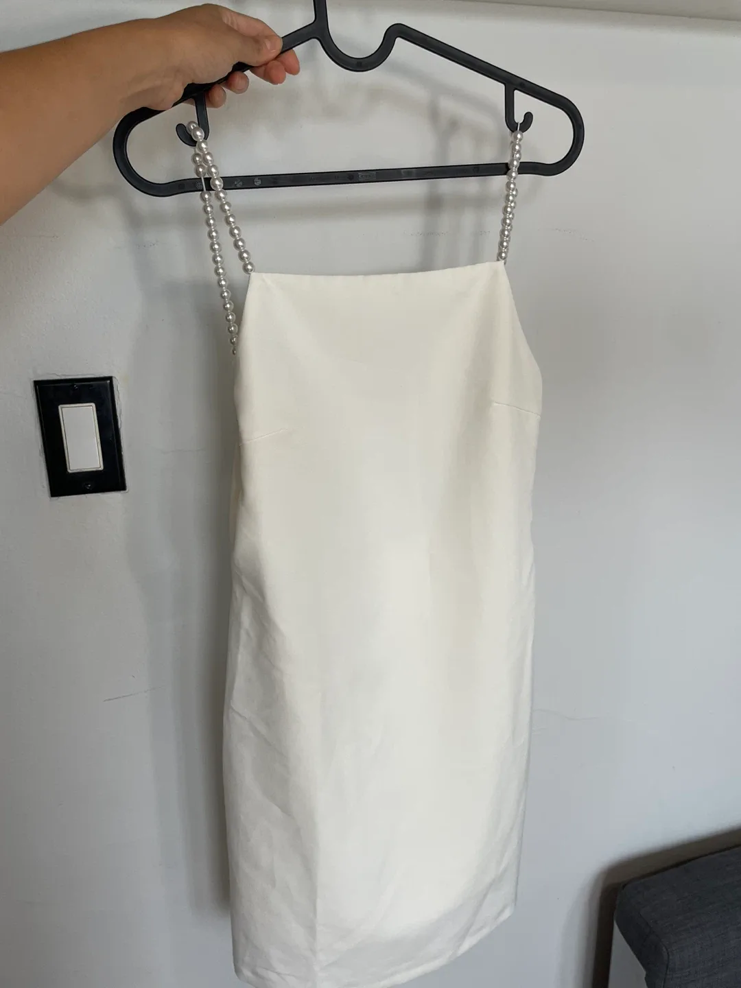 White Dress with Pearl Straps thumbnail