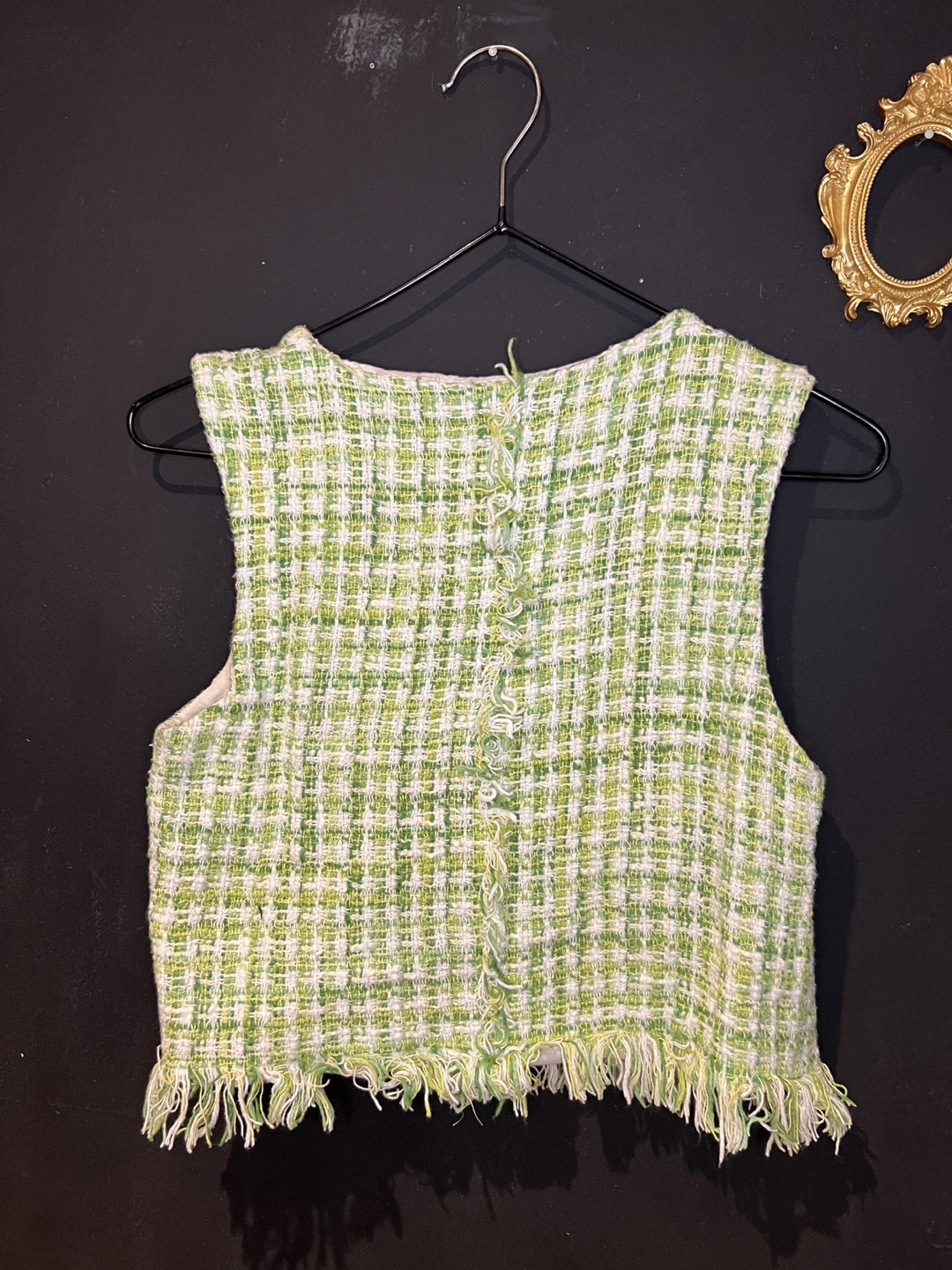 Zara Green Tweed Vest - Size S - photo 2