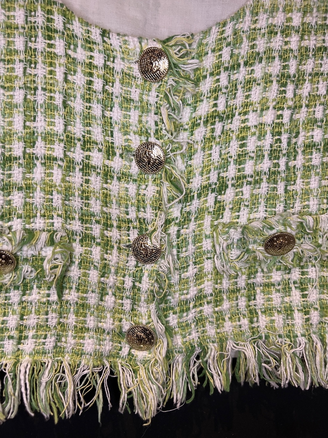 Zara Green Tweed Vest - Size S - photo 4