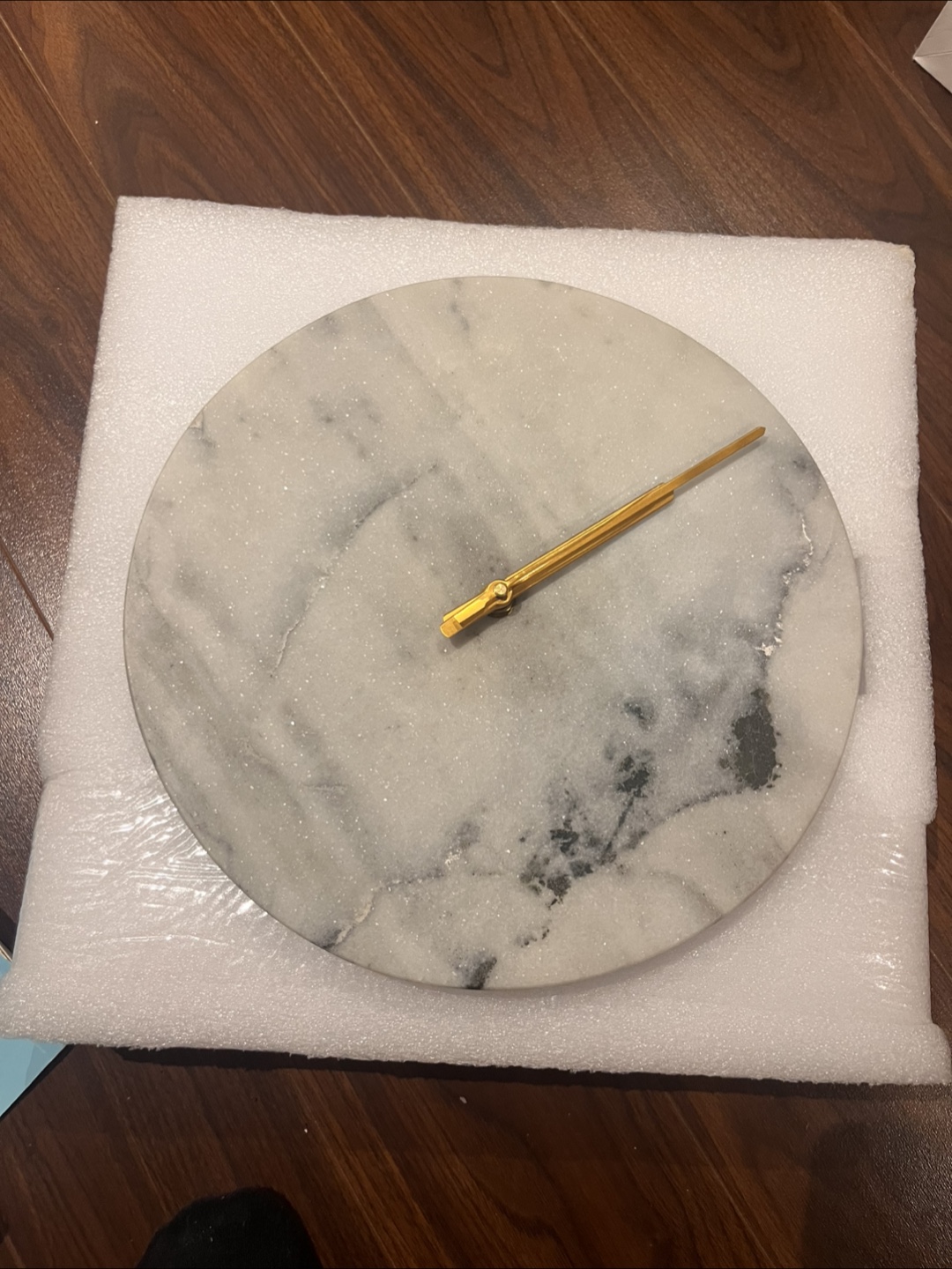 Indigo White Marble Clock