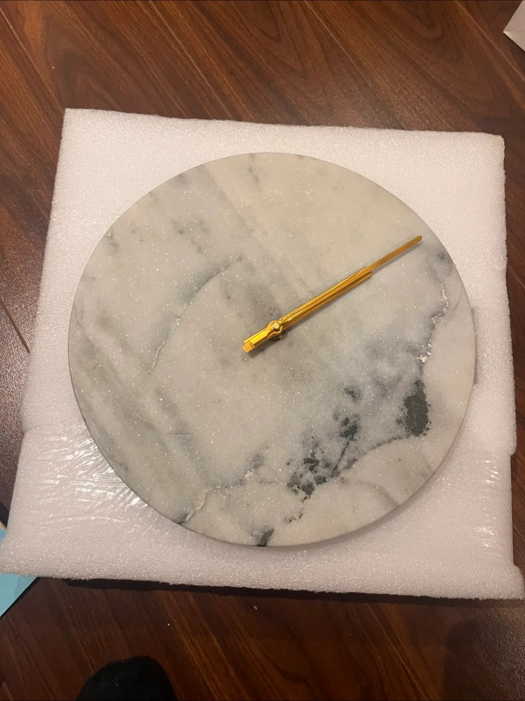 Indigo White Marble Clock thumbnail