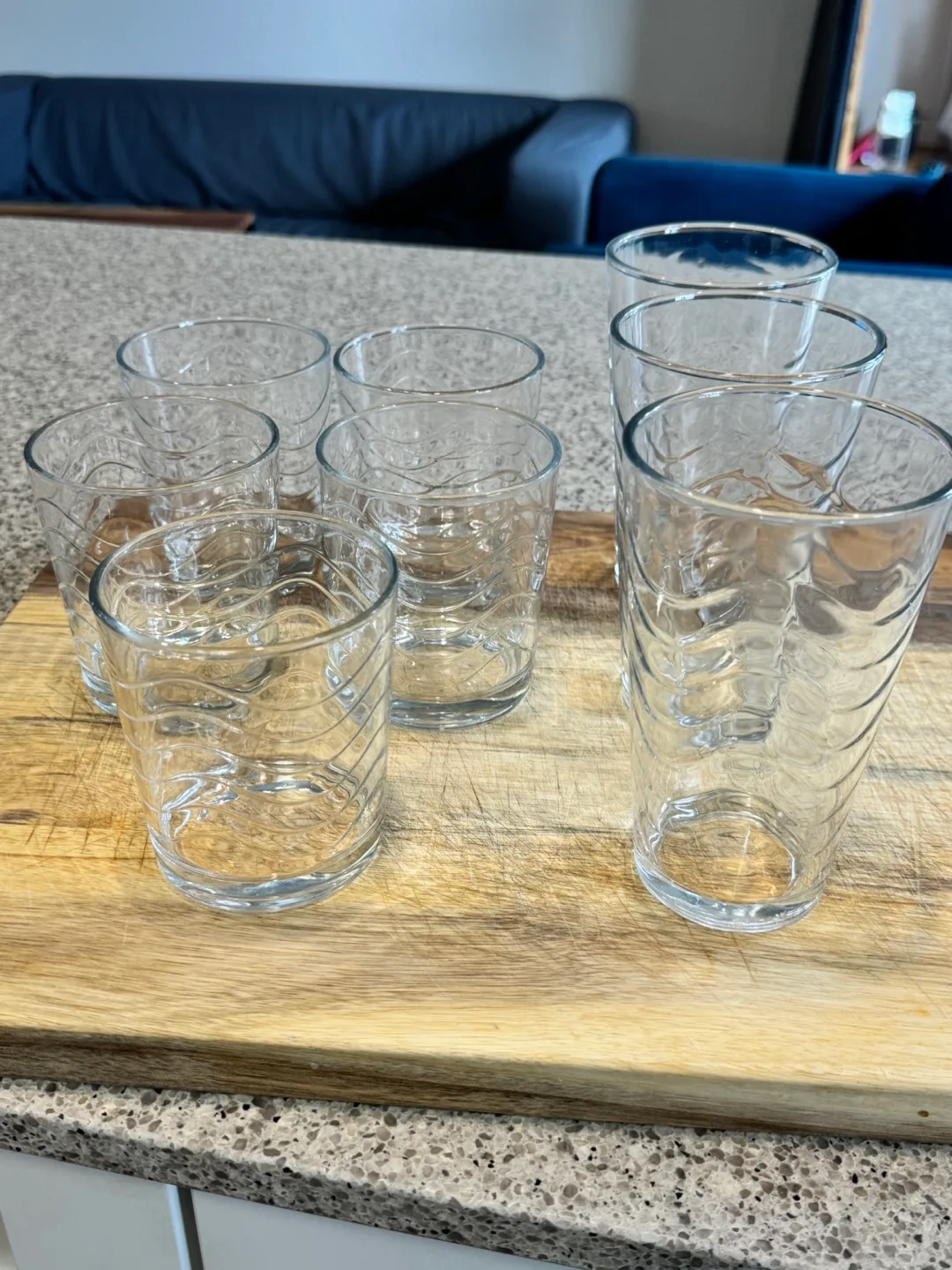 Set of 7 Textured Drinking Glasses thumbnail