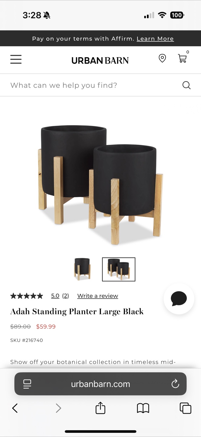 Urban Barn Adah Standing Planters - Black - photo 4