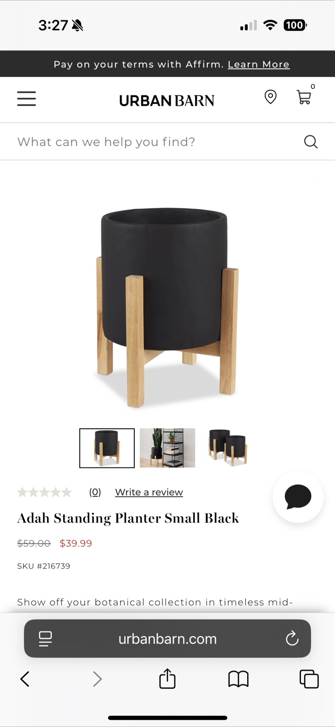 Urban Barn Adah Standing Planters - Black - photo 5