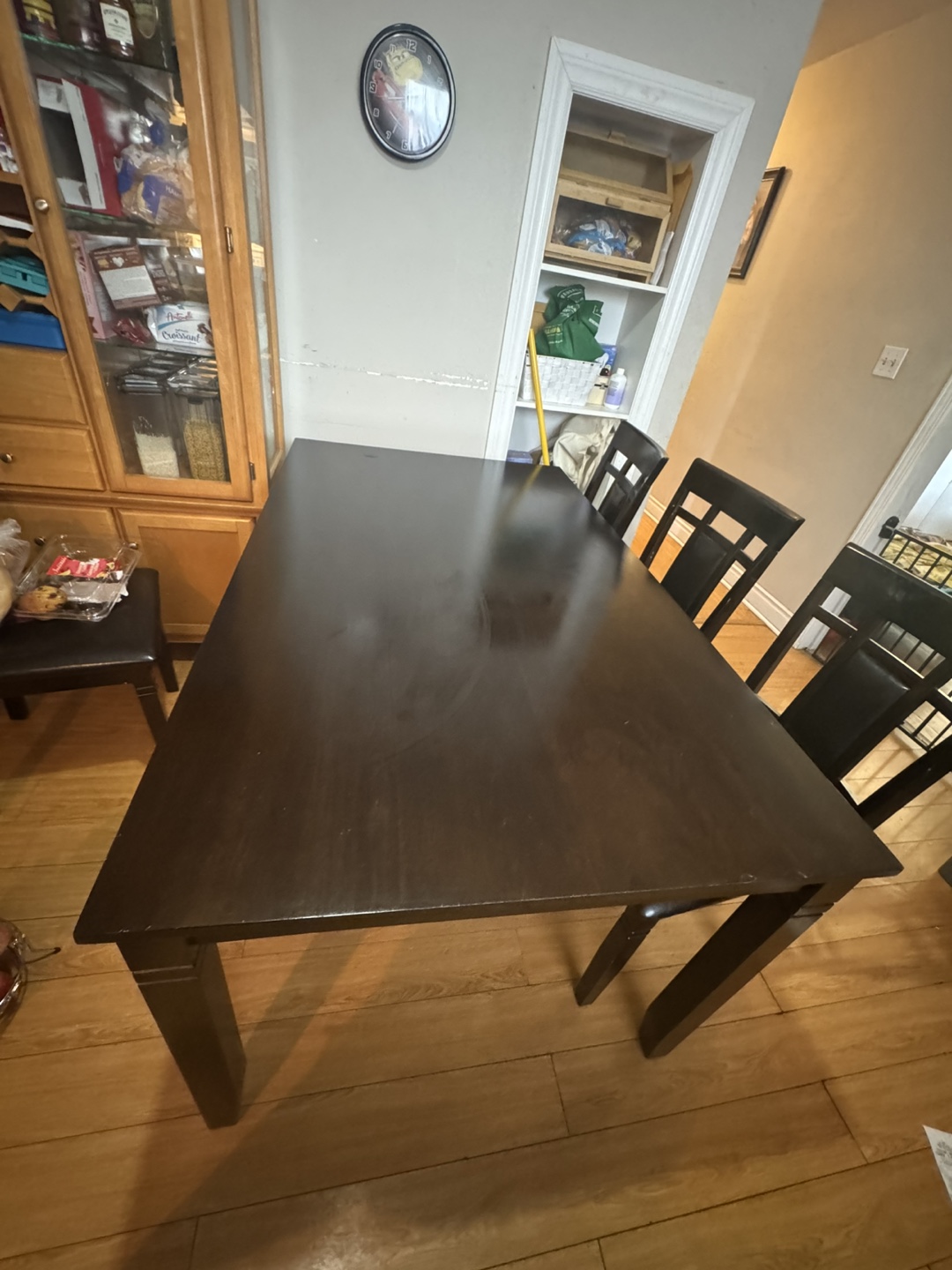 Dark Brown Dining Table with 6 Chairs