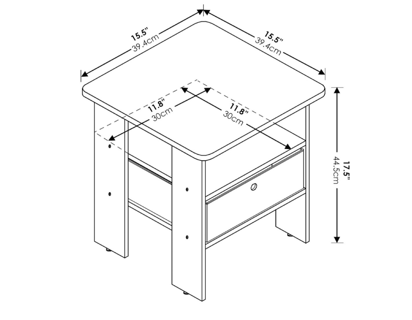 Side Table with Storage Drawer - photo 2