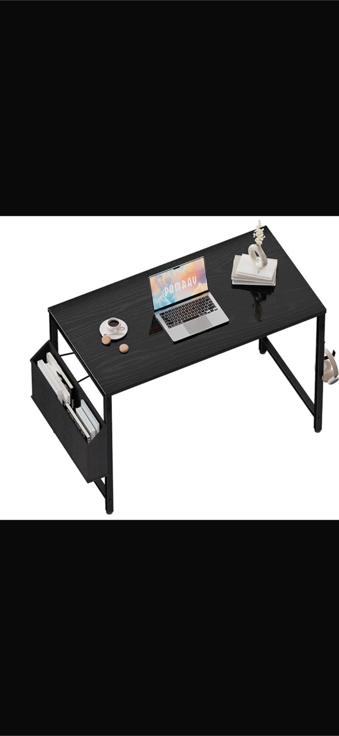 Compact Black Computer Desk