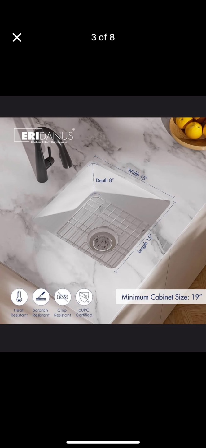 New Eridanus Oslo 18" Kitchen Sink - photo 3