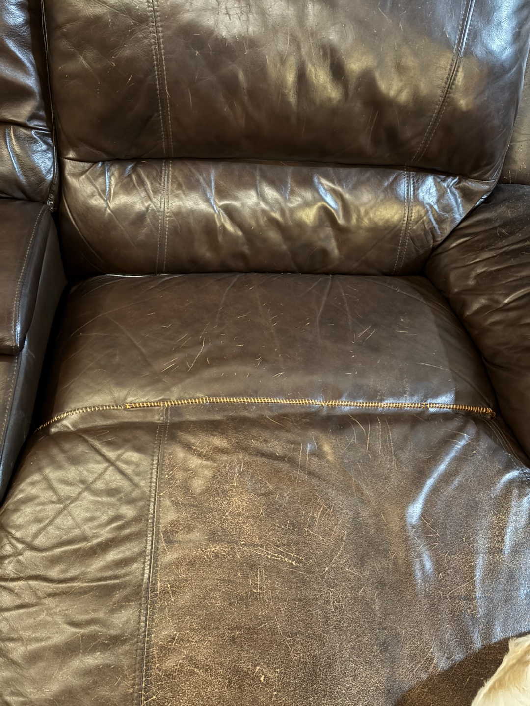 PENDING —-  Brown Leather Electric Reclining Sofa - photo 2