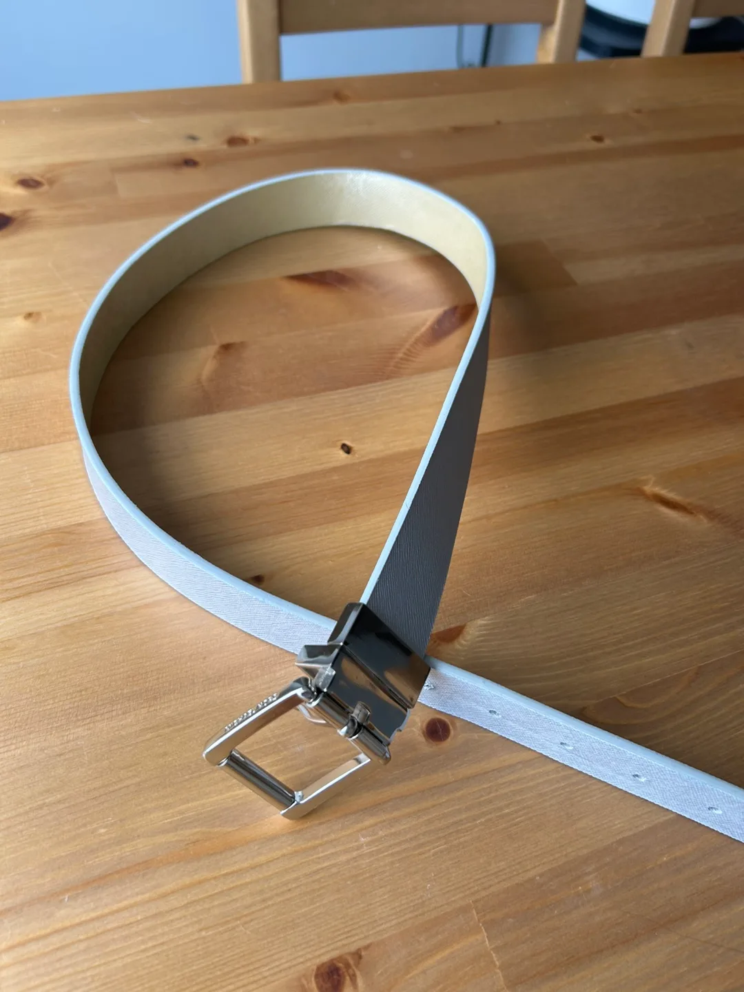 MK reversible belt silver grey & light gold thumbnail