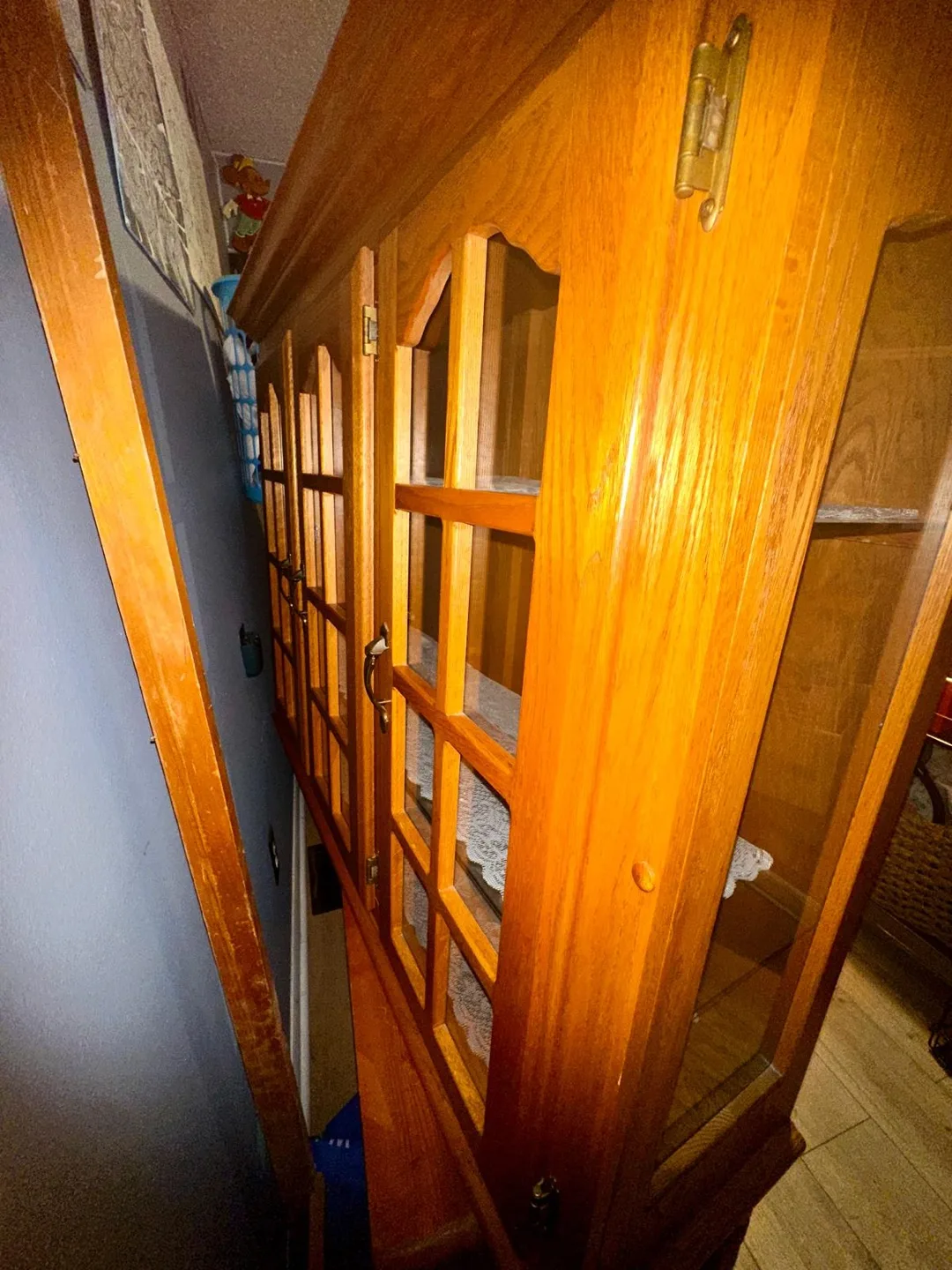 Glass and Wooden China cabinet top image indicator(3)