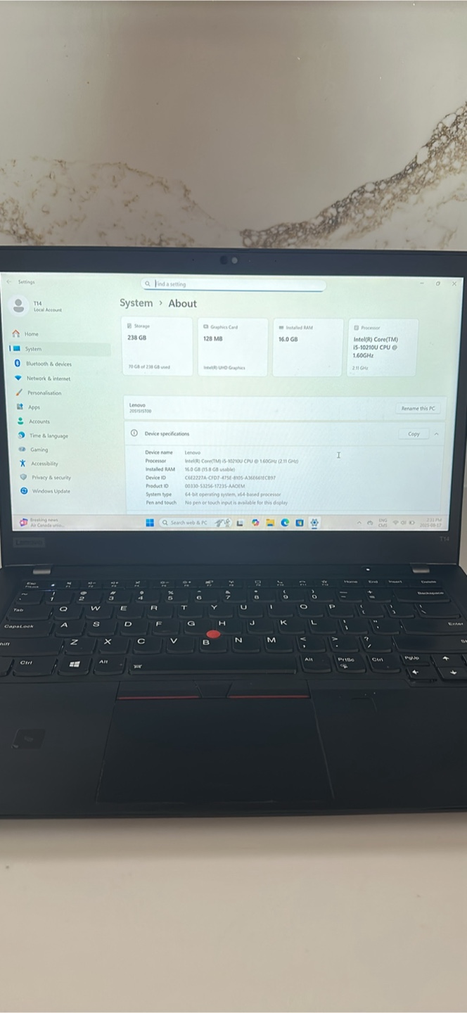 Lenovo ThinkPad T14 Laptop
