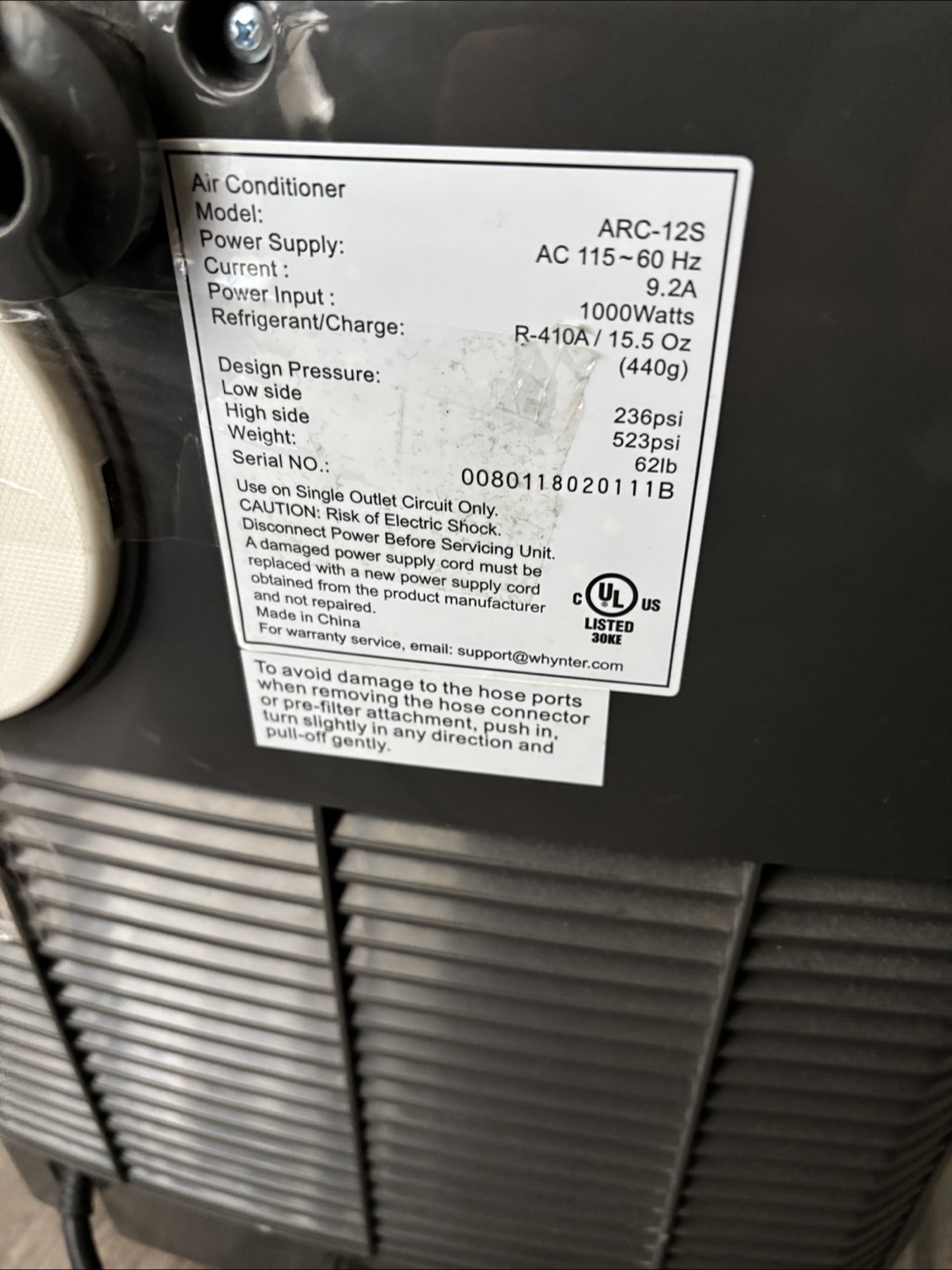 Whynter ARC-12S Portable Air Conditioner - photo 3