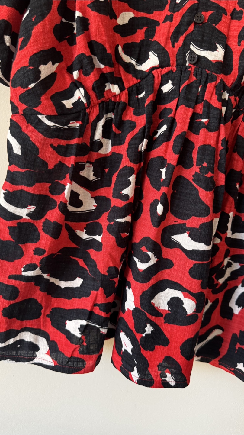 Red & Black Leopard Print Blouse - photo 5