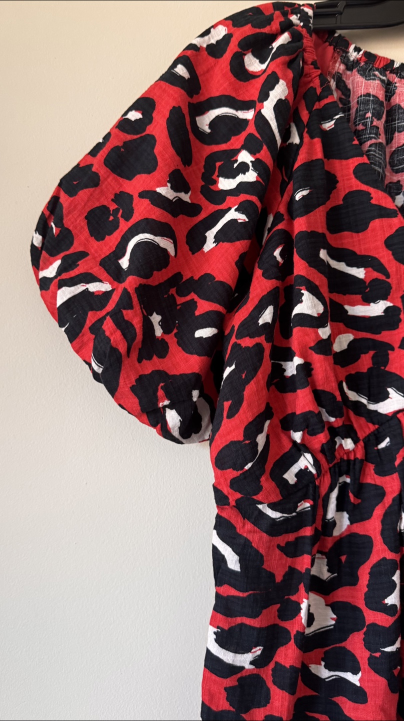 Red & Black Leopard Print Blouse - photo 2