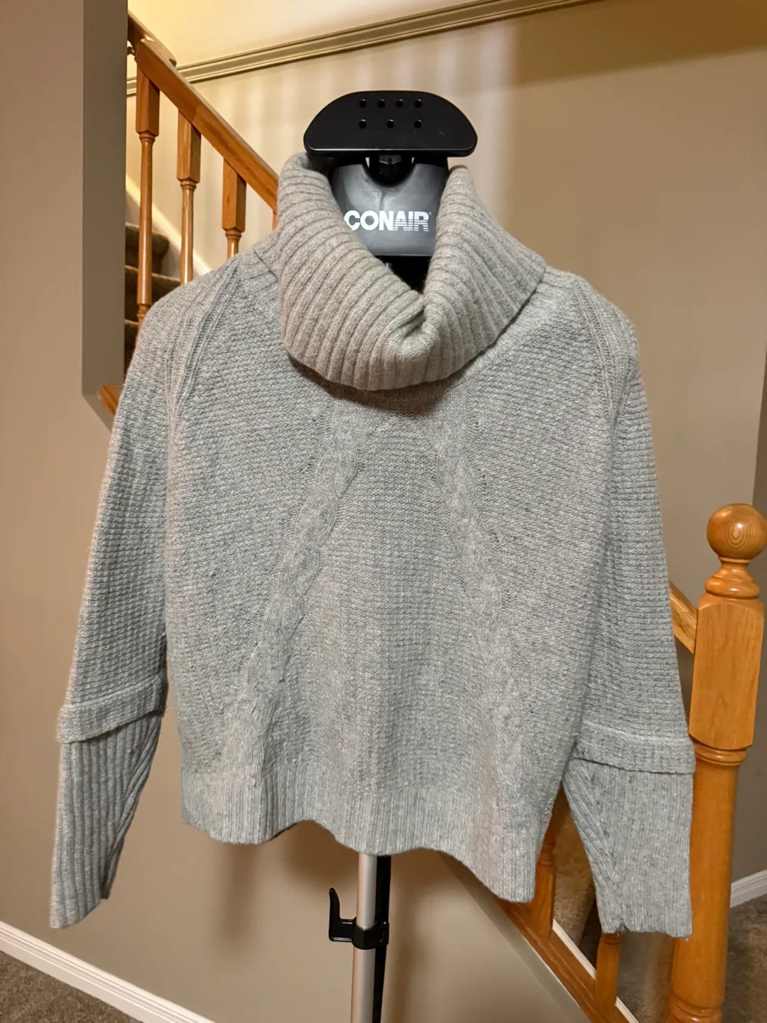 Grey Cowl Neck Sweater - Size S-M thumbnail