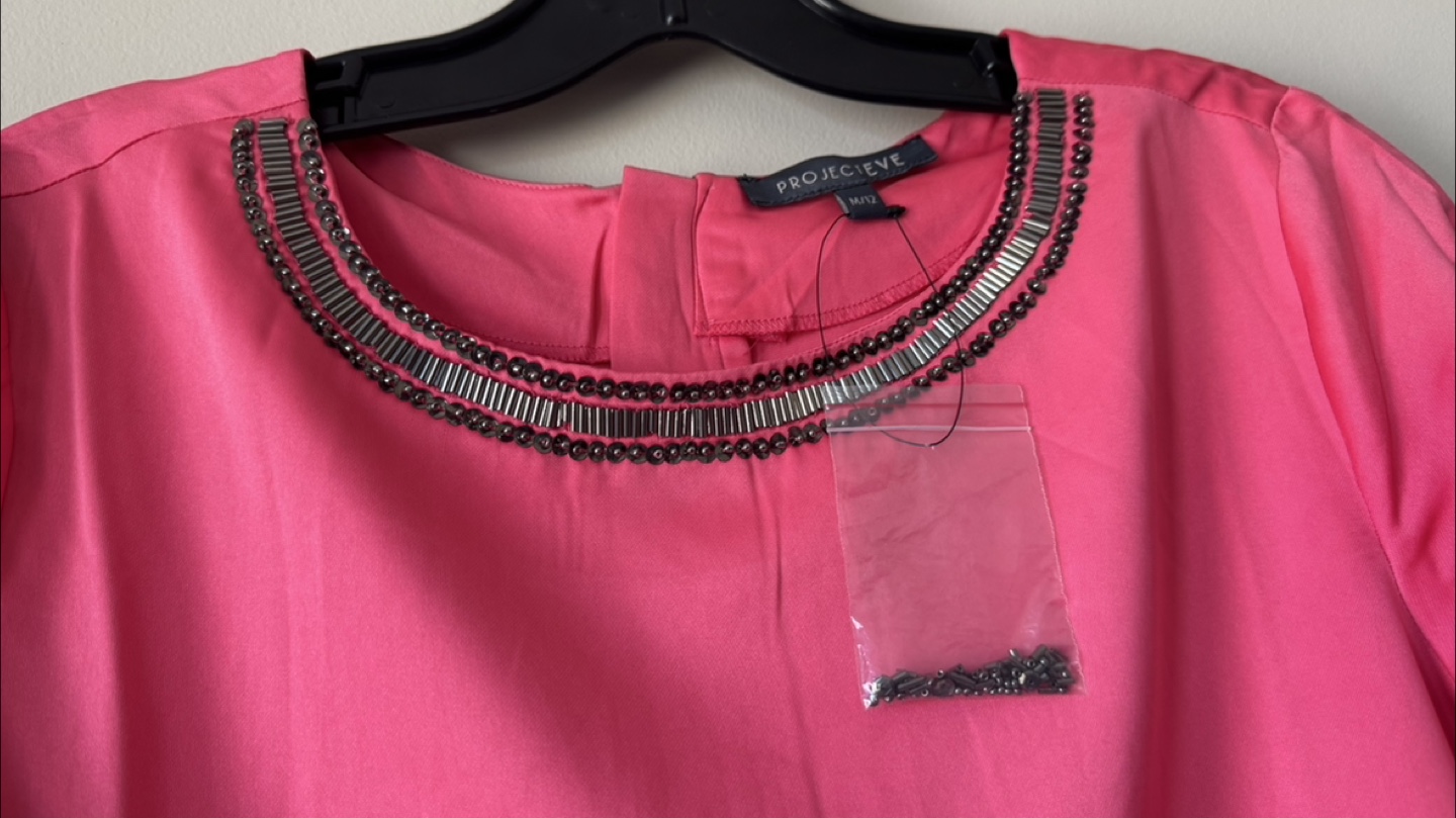 Project Eve Pink Embellished Blouse - Size M/12 - photo 2