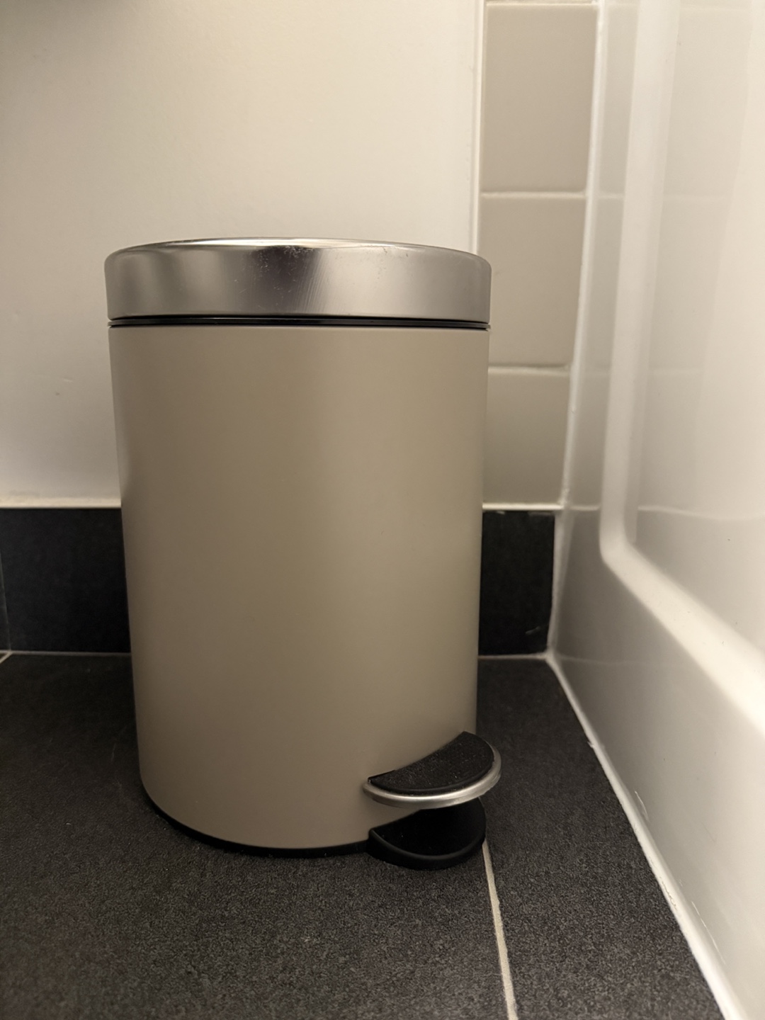 Small Beige Pedal Bin