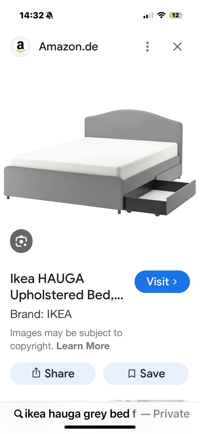 IKEA Hauga Bed Frame - Grey