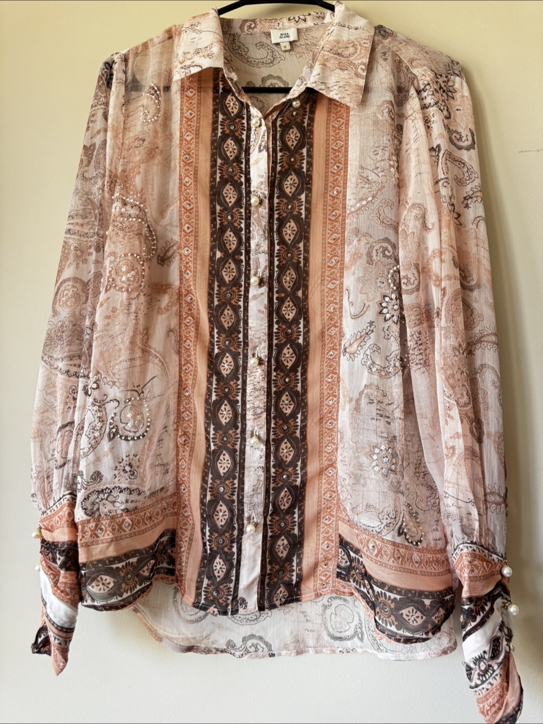 River Island Blouse with Pearl Buttons