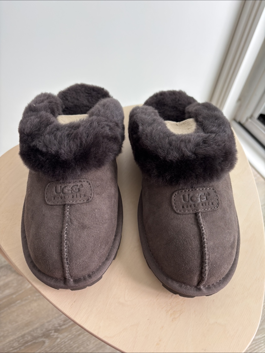 NEW UGG Coquette Chocolate Suede Slippers - Size 6 - photo 3