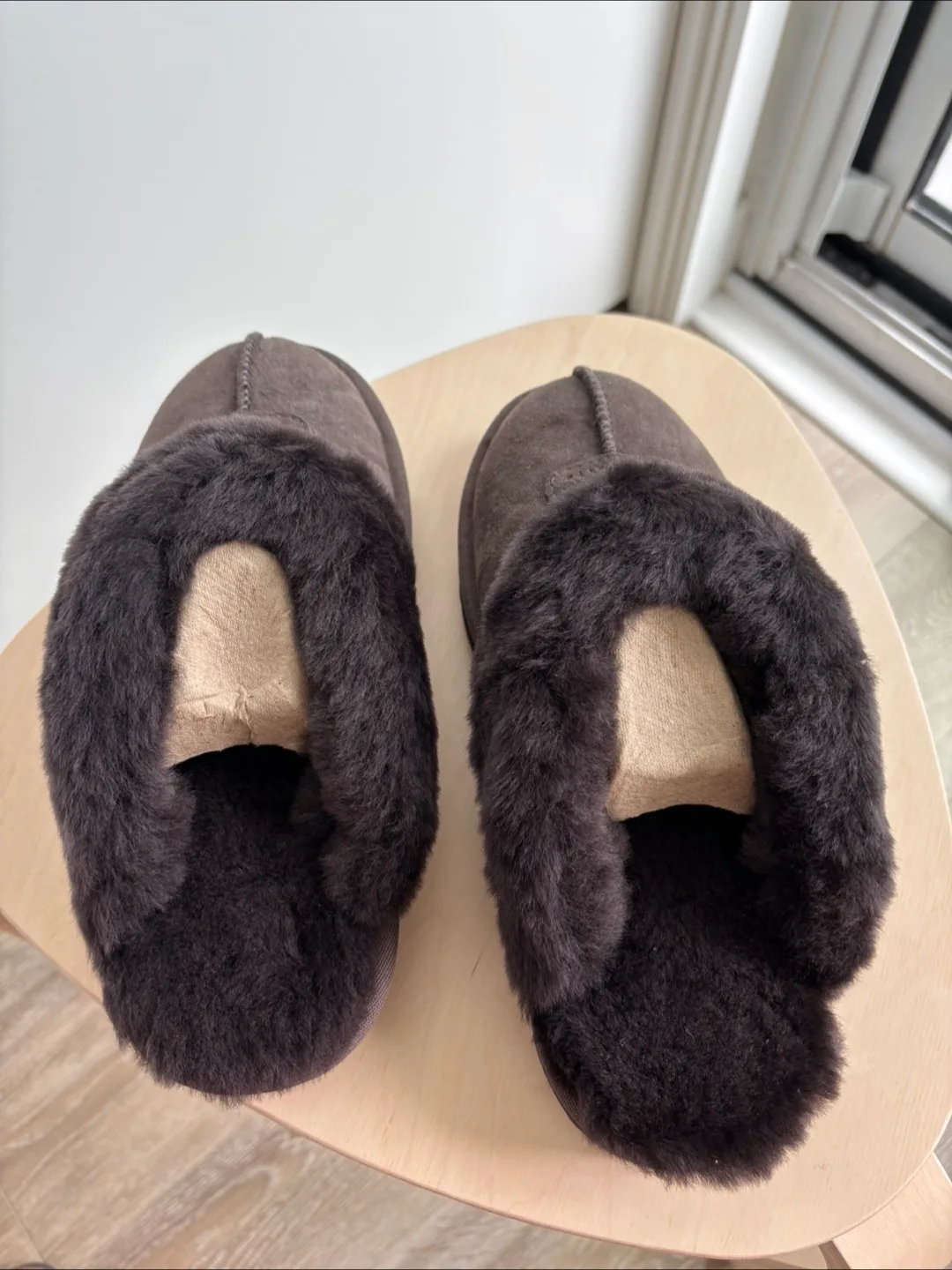 NEW UGG Coquette Chocolate Suede Slippers - Size 6 image indicator(2)