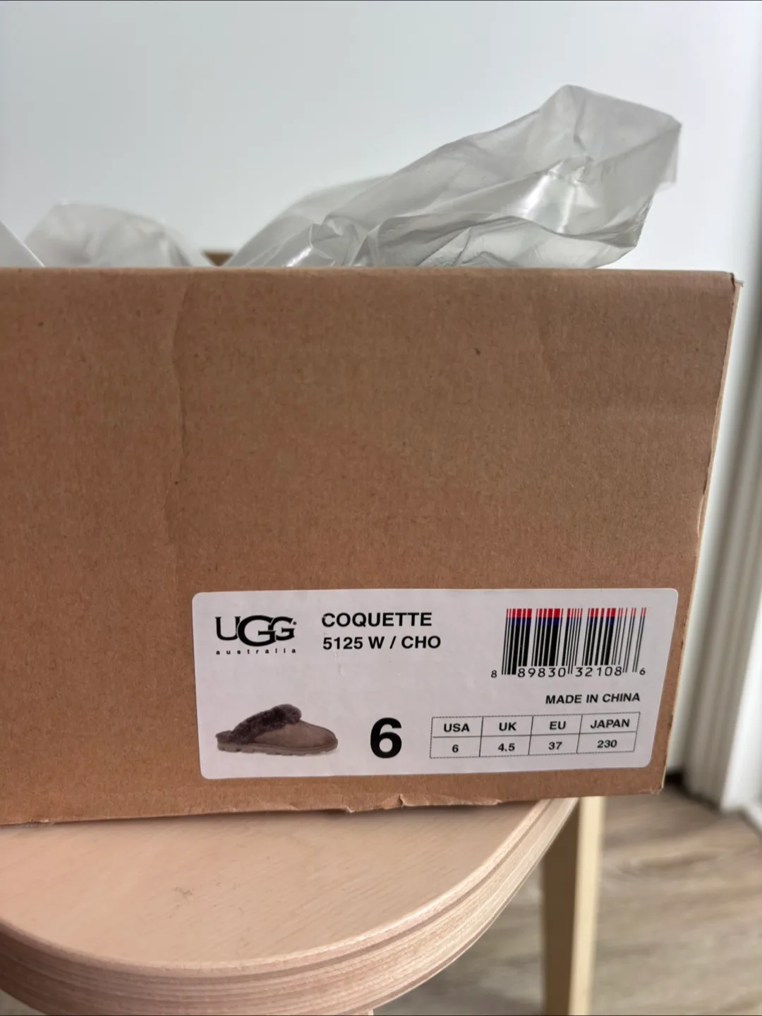 NEW UGG Coquette Chocolate Suede Slippers - Size 6 image indicator(4)