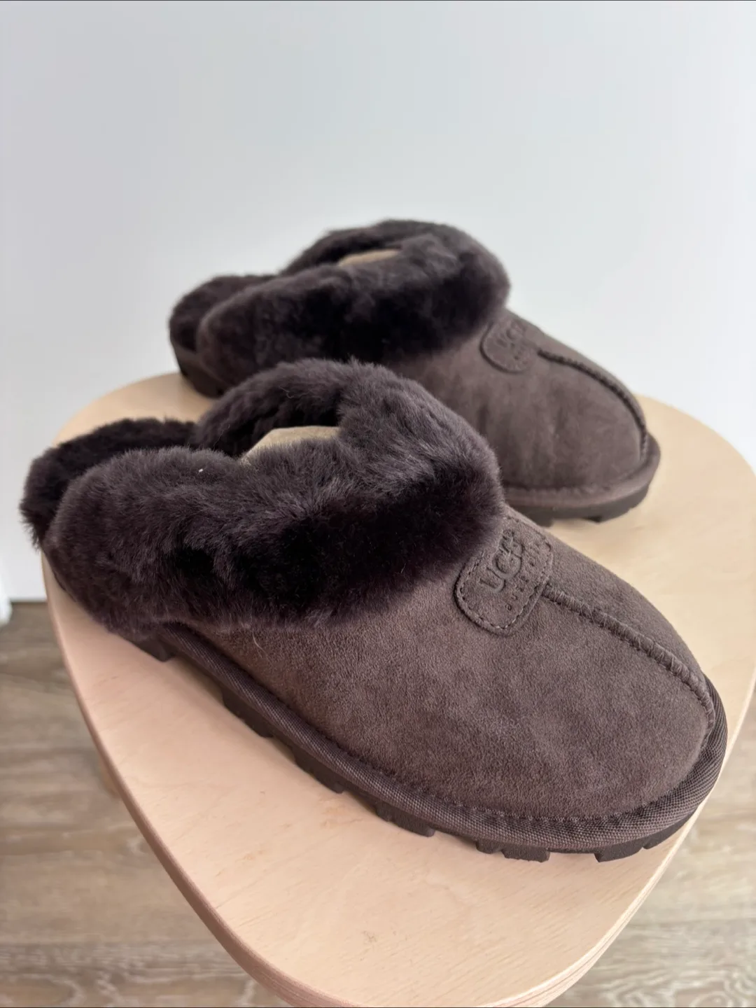 NEW UGG Coquette Chocolate Suede Slippers - Size 6 thumbnail