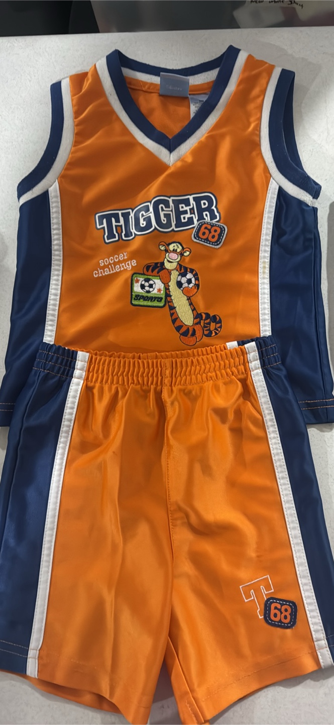 2 packs of Disney Tigger Soccer Outfit - Size Unknown