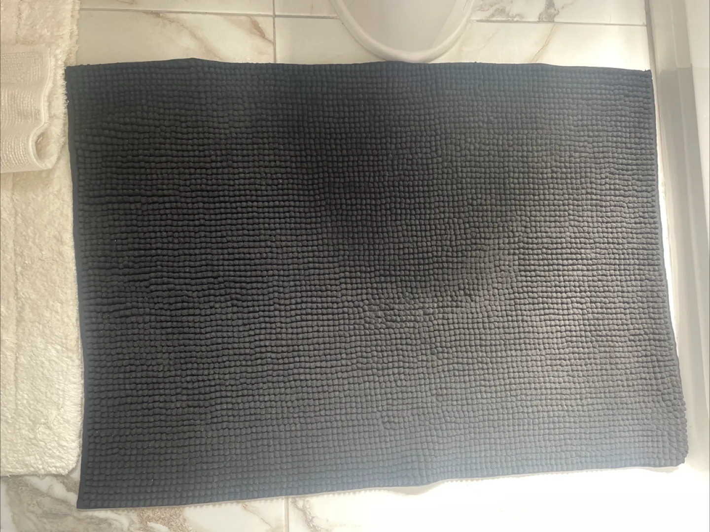 Black Chenille Bath Mat 2’ by 3’ thumbnail