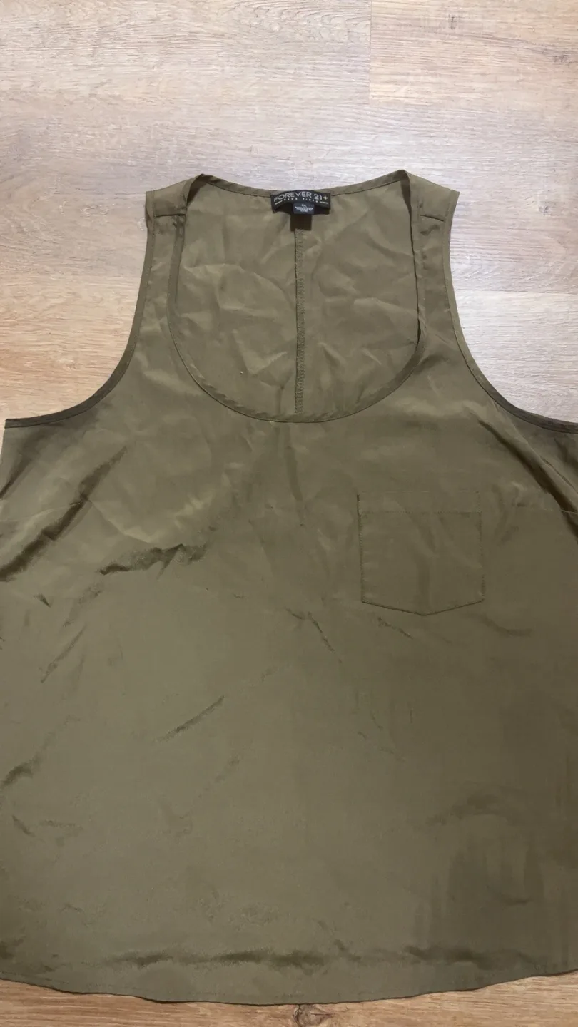 Forever 21+ Olive Green Tank Top XL thumbnail