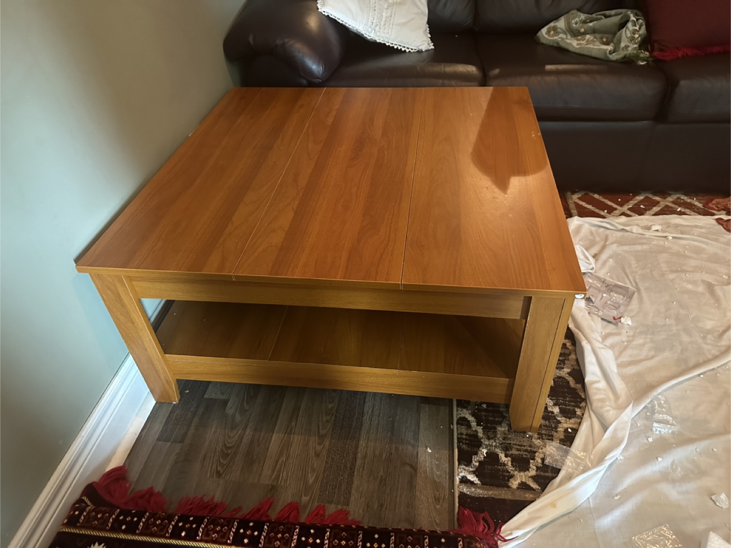 Wooden Coffee Table with Shelf - photo 4