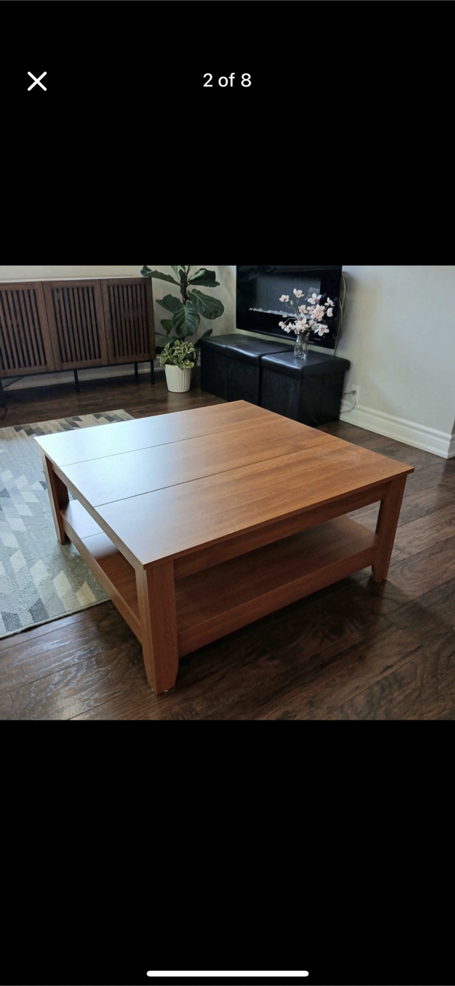 Wooden Coffee Table with Shelf - photo 2