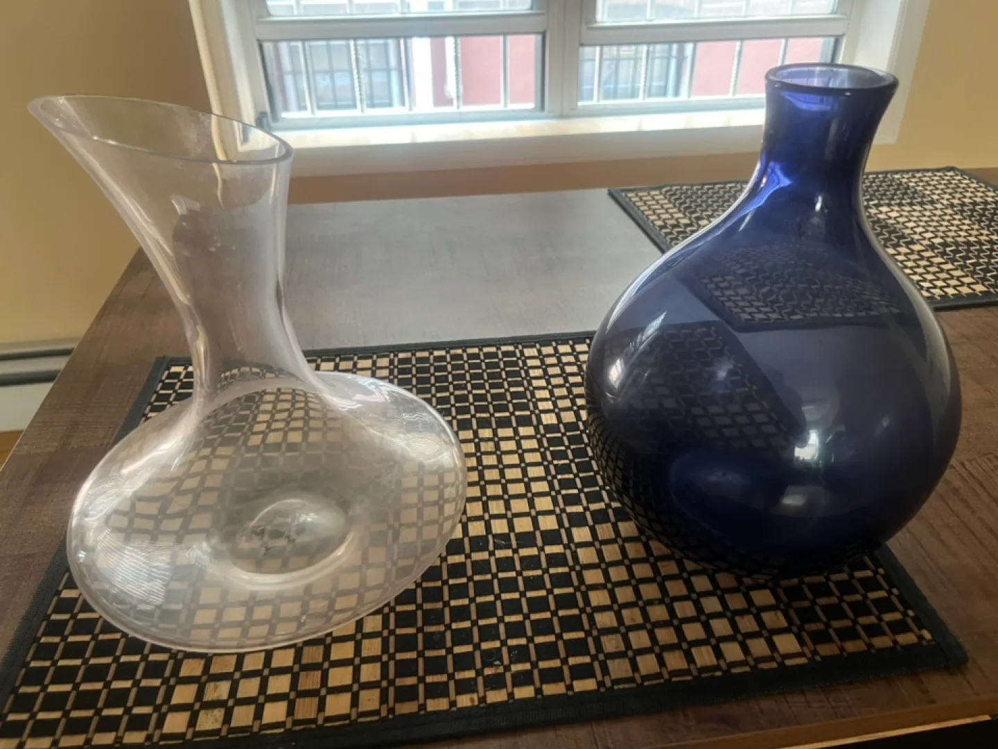 Glass Decanter & Blue Vase Set thumbnail