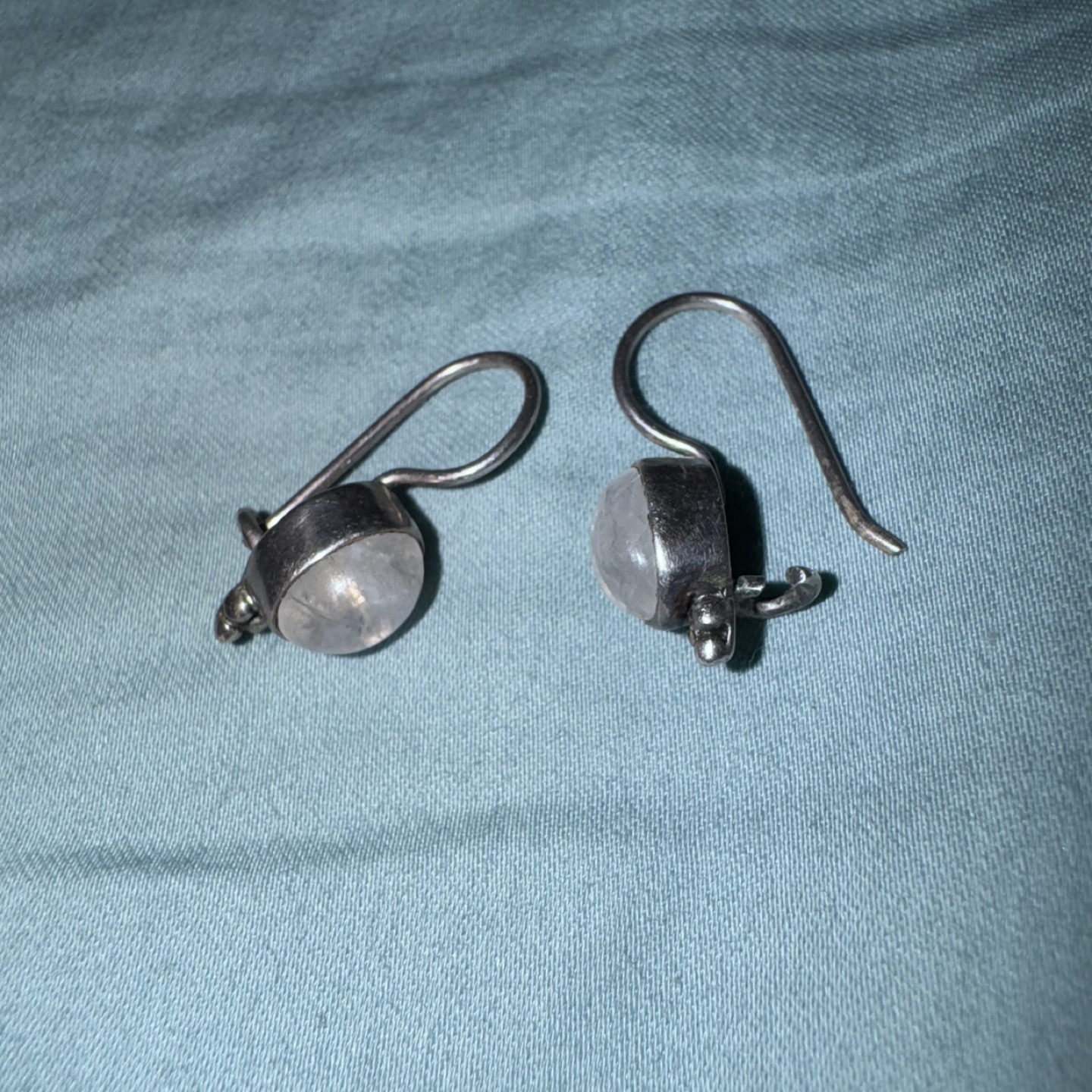 Silver moonstone drop earrings - photo 5