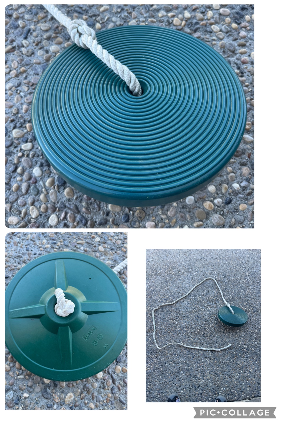 Green Disc Swing with Rope