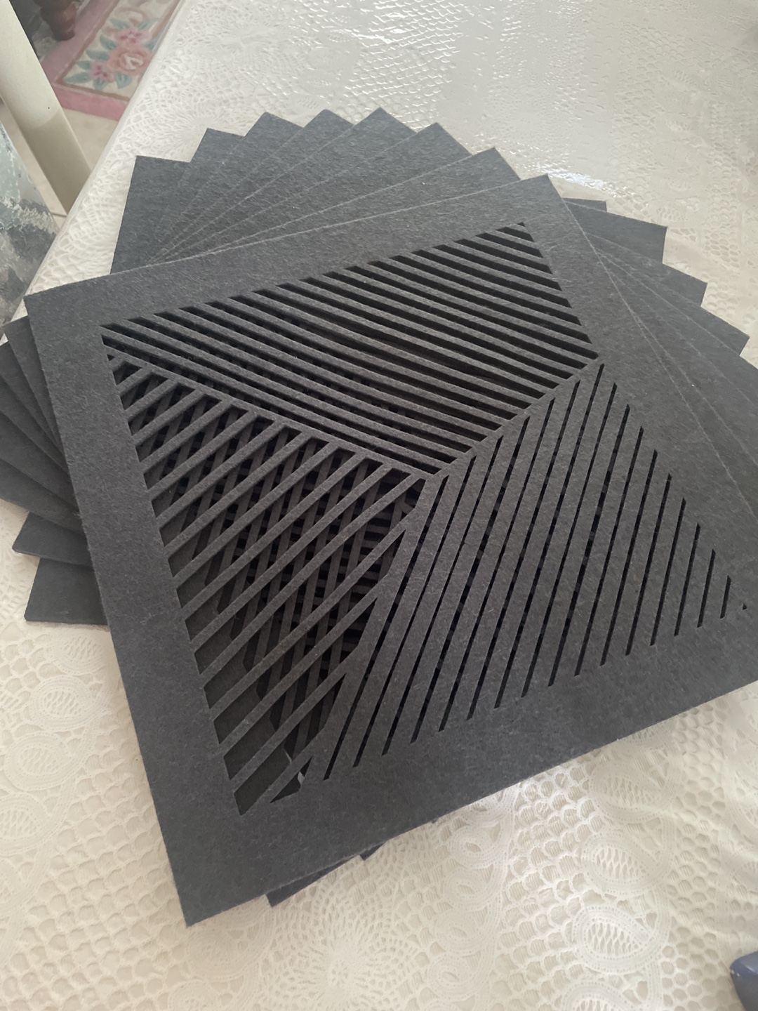 Decorative Black Felt place mats 8 pieces
