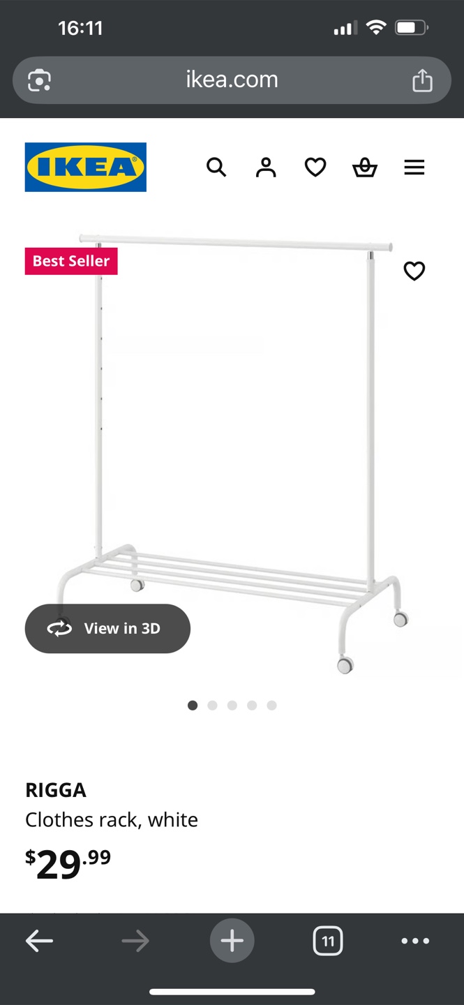 IKEA RIGGA Clothes Rack - White - photo 3