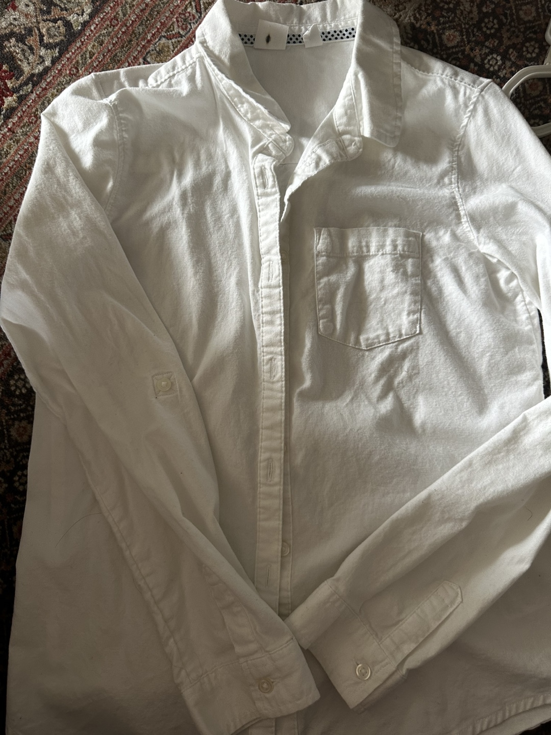 Gap Kids White Button Down Shirt - XL (12) - photo 3